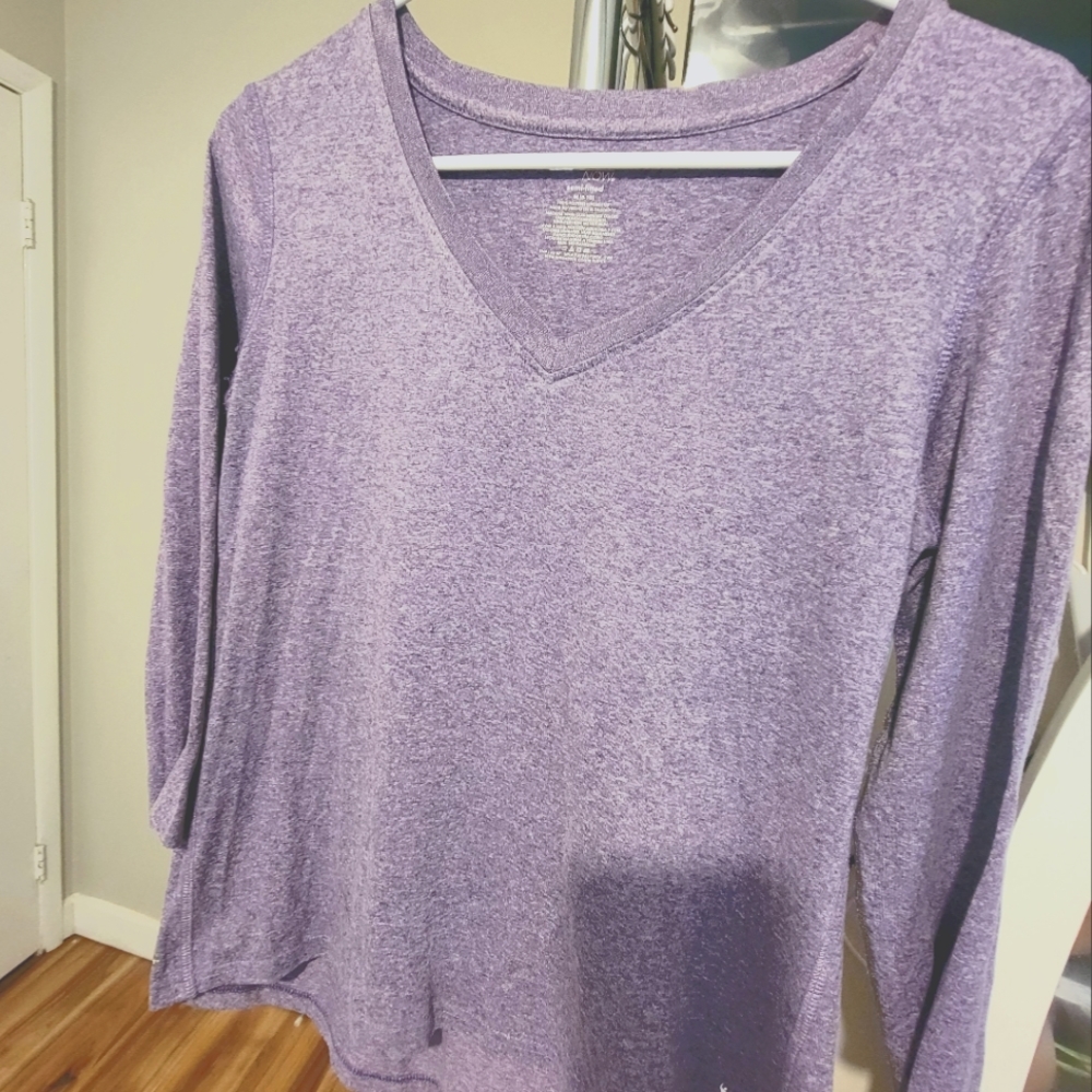 Purple Danskin Long Sleeve Workout Top
